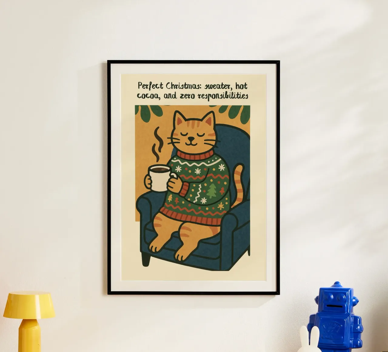 Perfekte Weihnachten Katze | Cozy Ugly Sweater Meme Zitat Kunst Pri Hahnemühle von postaprinta