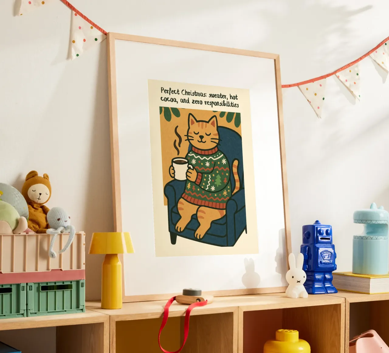 Perfekte Weihnachten Katze | Cozy Ugly Sweater Meme Zitat Kunst Pri Hahnemühle von postaprinta