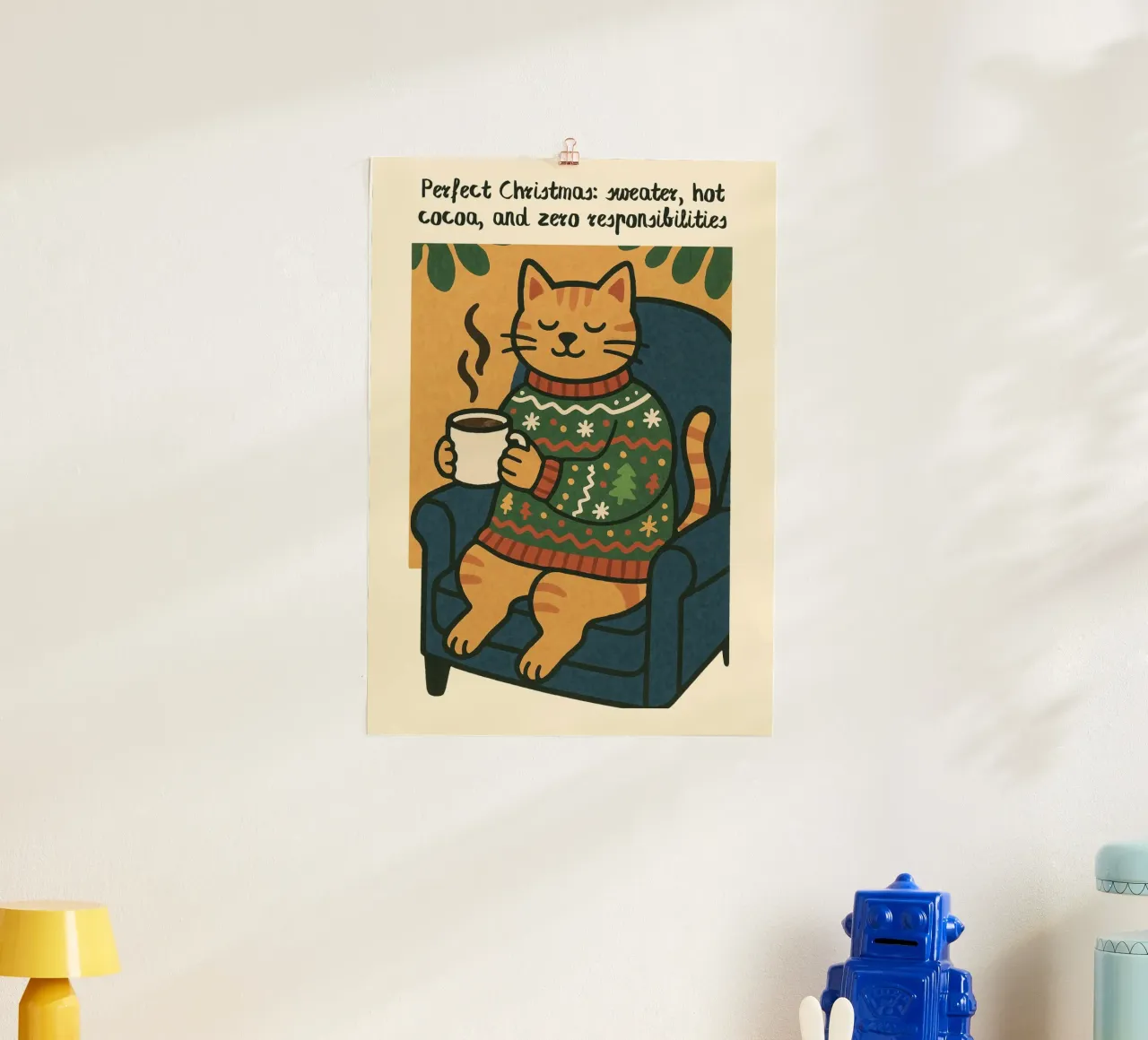 Perfekte Weihnachten Katze | Cozy Ugly Sweater Meme Zitat Kunst Pri Hahnemühle von postaprinta