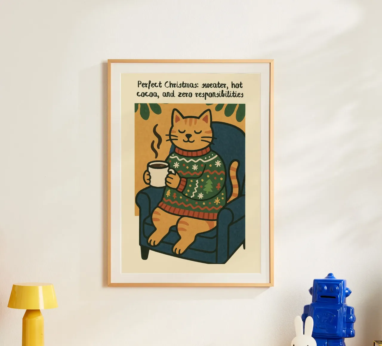Perfekte Weihnachten Katze | Cozy Ugly Sweater Meme Zitat Kunst Pri Hahnemühle von postaprinta
