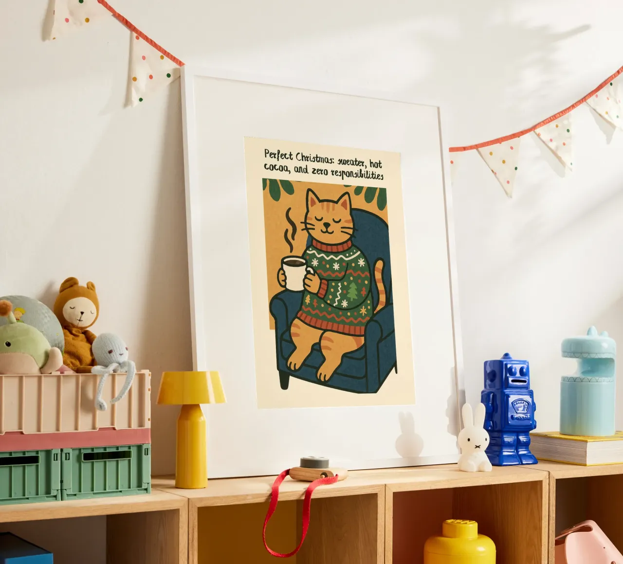 Perfekte Weihnachten Katze | Cozy Ugly Sweater Meme Zitat Kunst Pri Hahnemühle von postaprinta