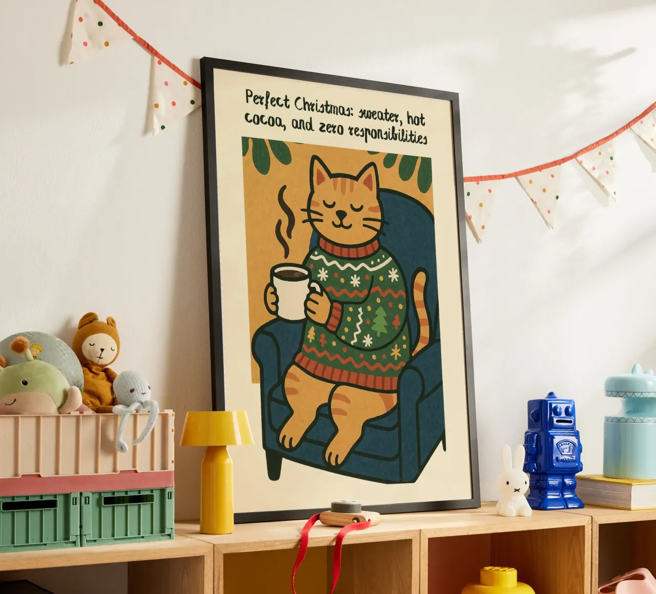 Perfekte Weihnachten Katze | Cozy Ugly Sweater Meme Zitat Kunst Pri Hahnemühle von postaprinta