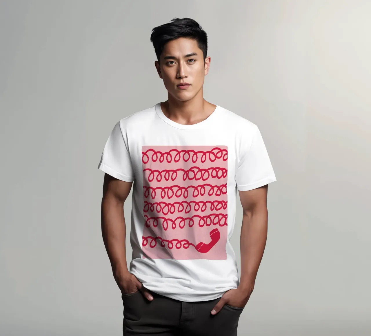 Retro Red Telephone t-shirt by Kim Hubball Studio