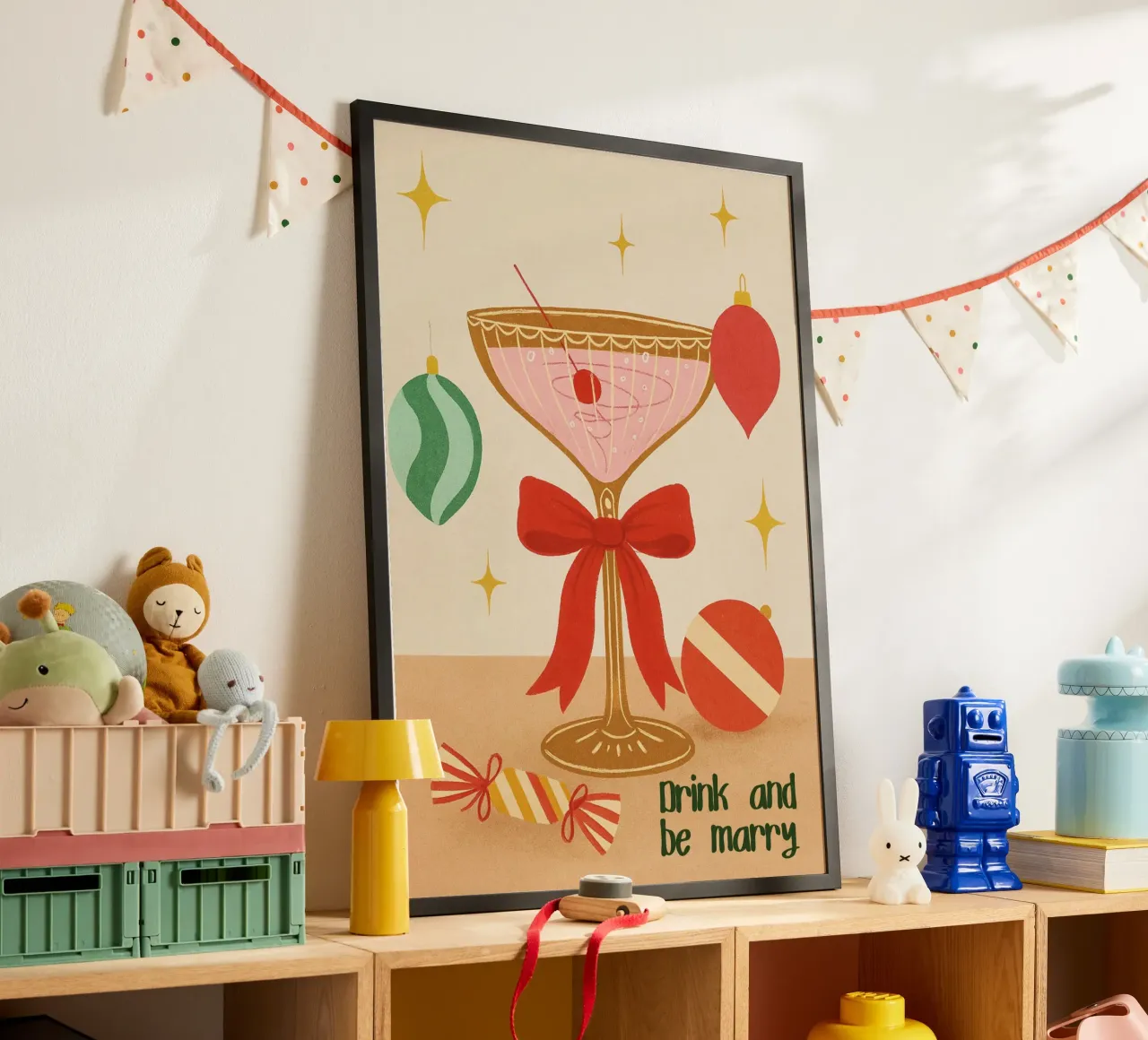 Bevete e sposatevi! Cocktail di Natale di metà secolo carta hahnemühle da postaprinta