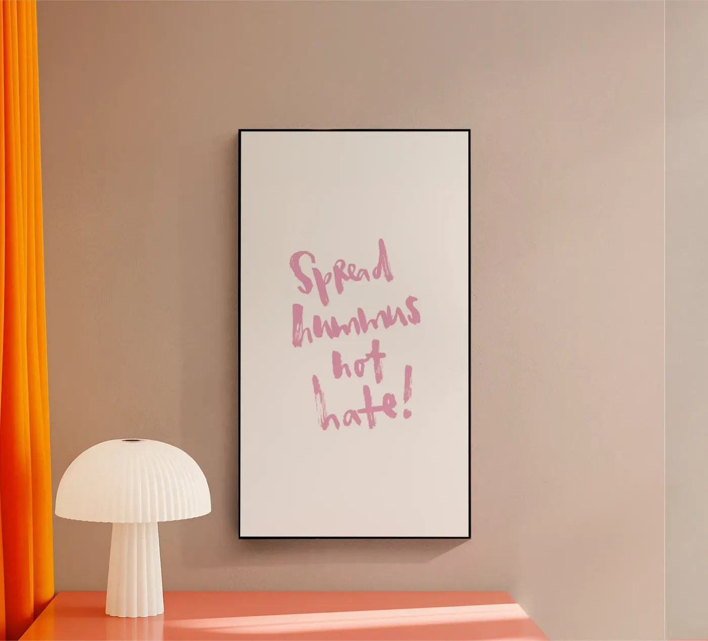 Spread hummus, not hate Acryl-Glas von Brushmeetspaper