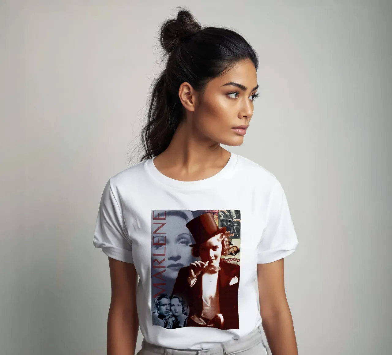 Marlene Dietrich Portrait Collage 1 t-shirt da DesmondBates