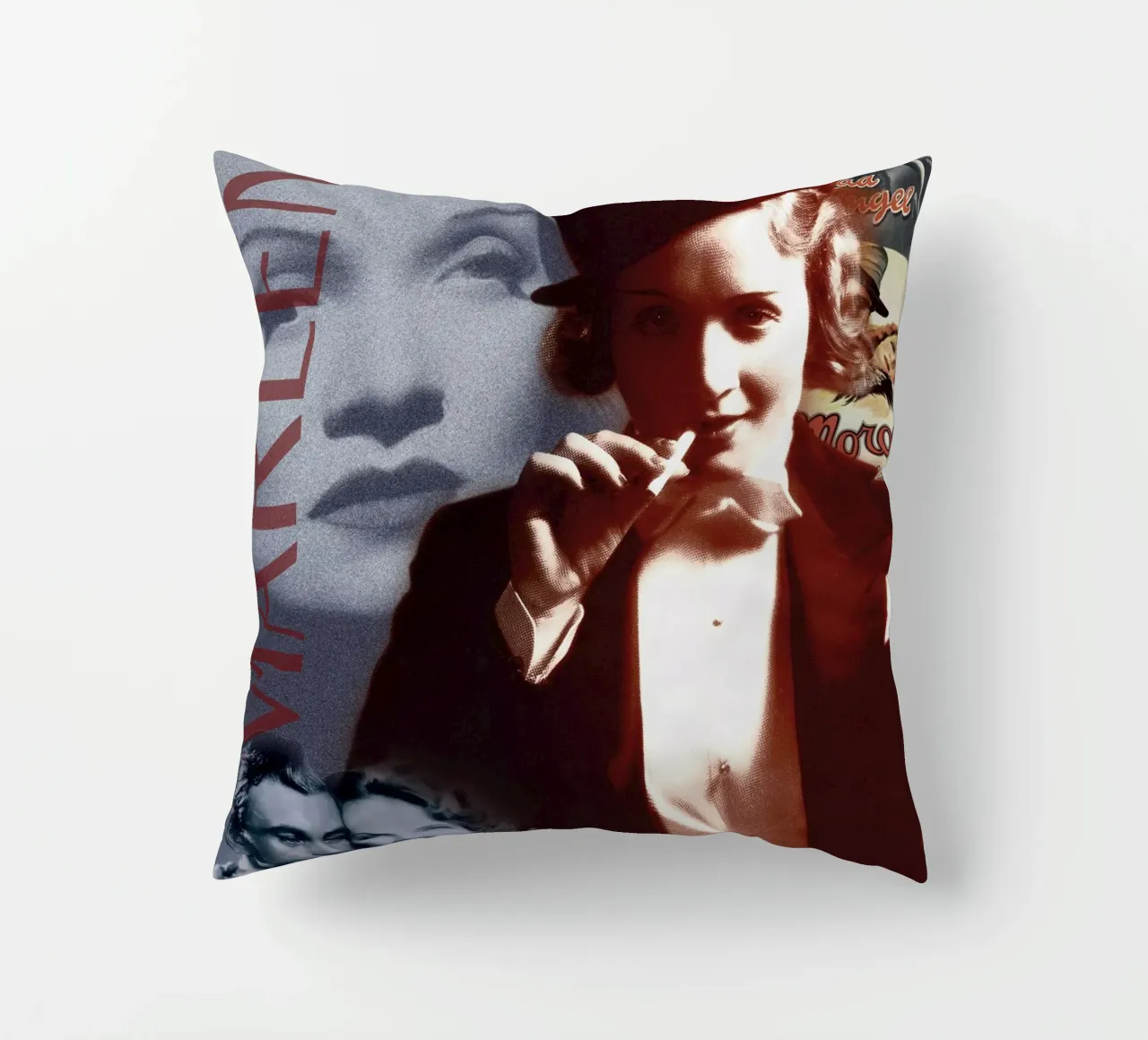 Marlene Dietrich Portrait Collage 1 cuscino da DesmondBates