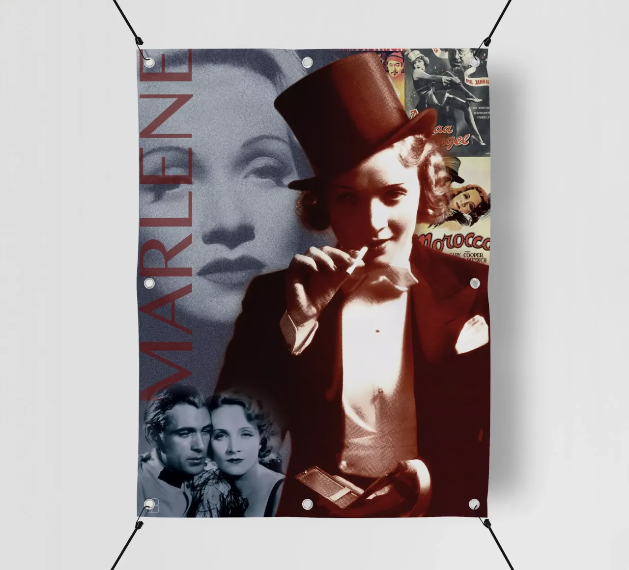 Marlene Dietrich Portrait Collage 1 telo in pvc da DesmondBates