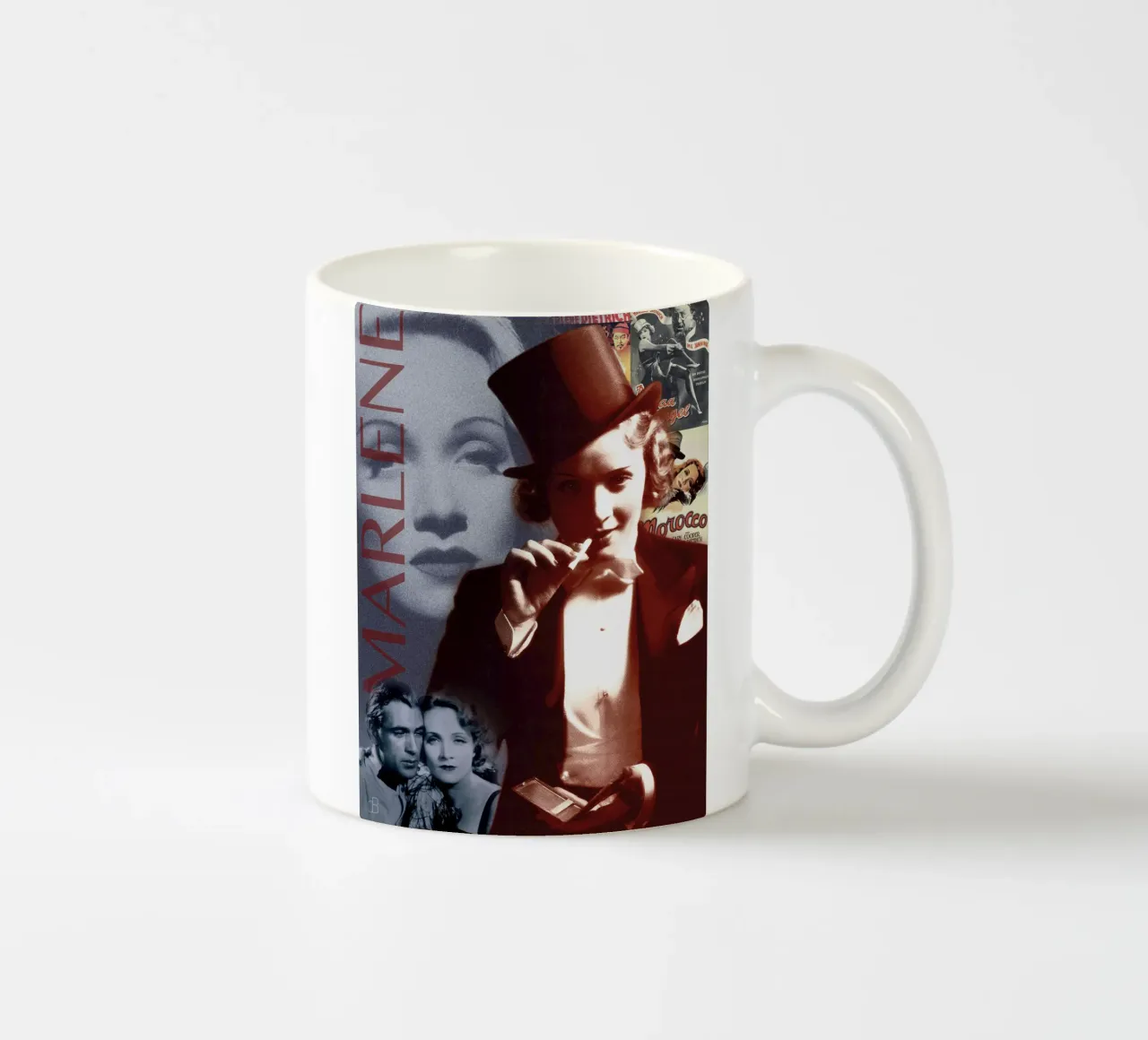 Marlene Dietrich Portrait Collage 1 tazza in ceramica da DesmondBates