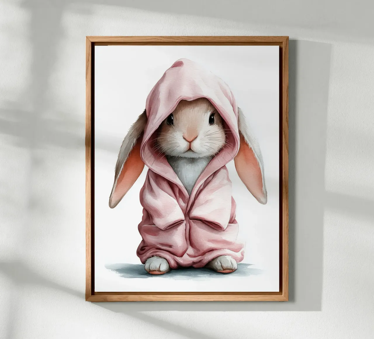 Affiche lapin en pyjama rose alluminio dibond da Kid’s Dream