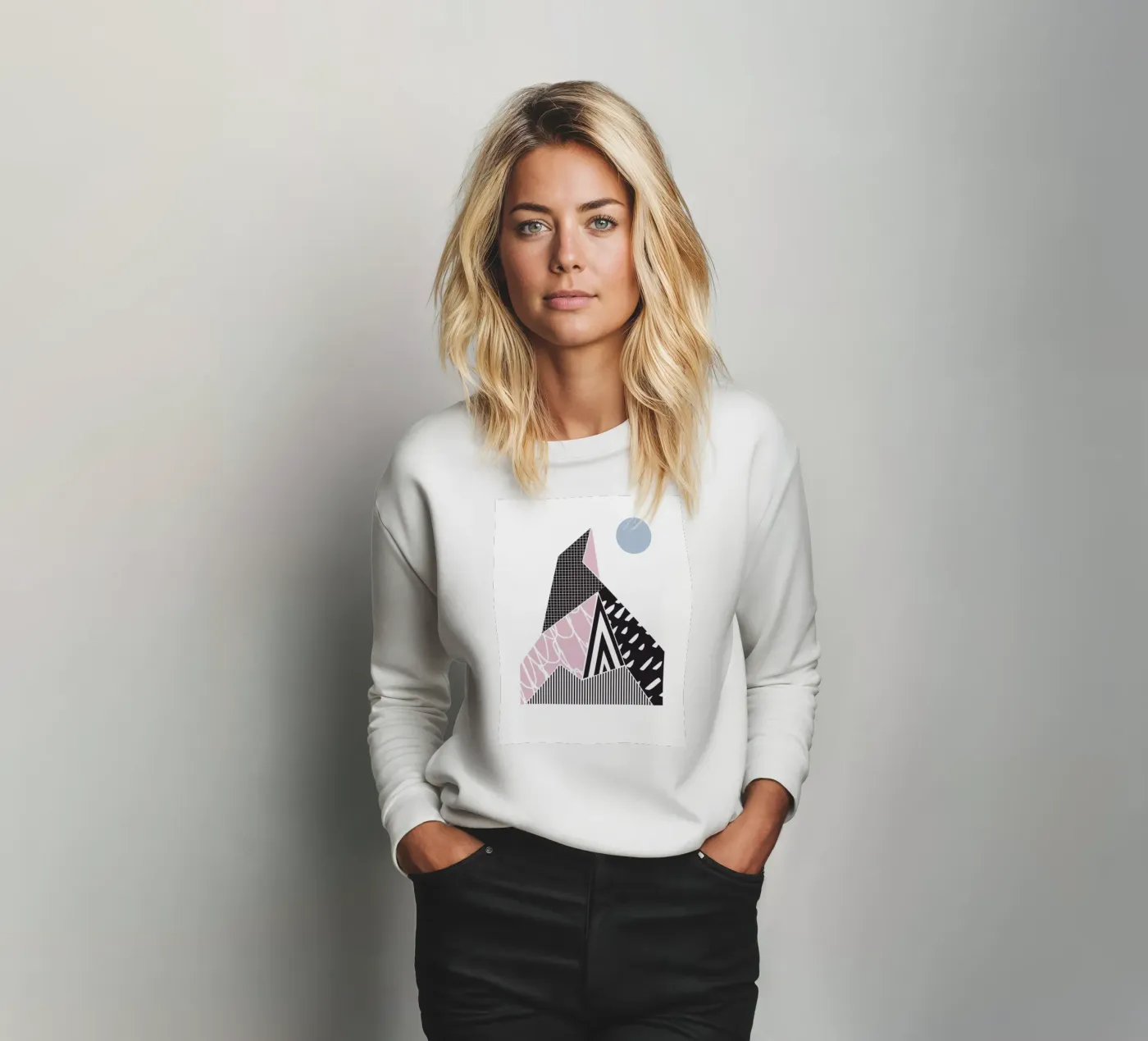 Geometric Pattern Mountain sweatshirt by Kim Hubball Studio