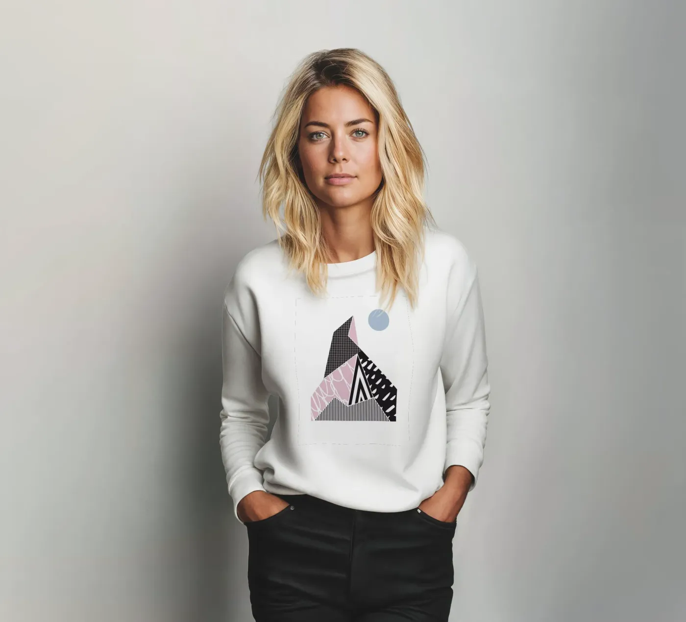 Geometric Pattern Mountain sweatshirt by Kim Hubball Studio