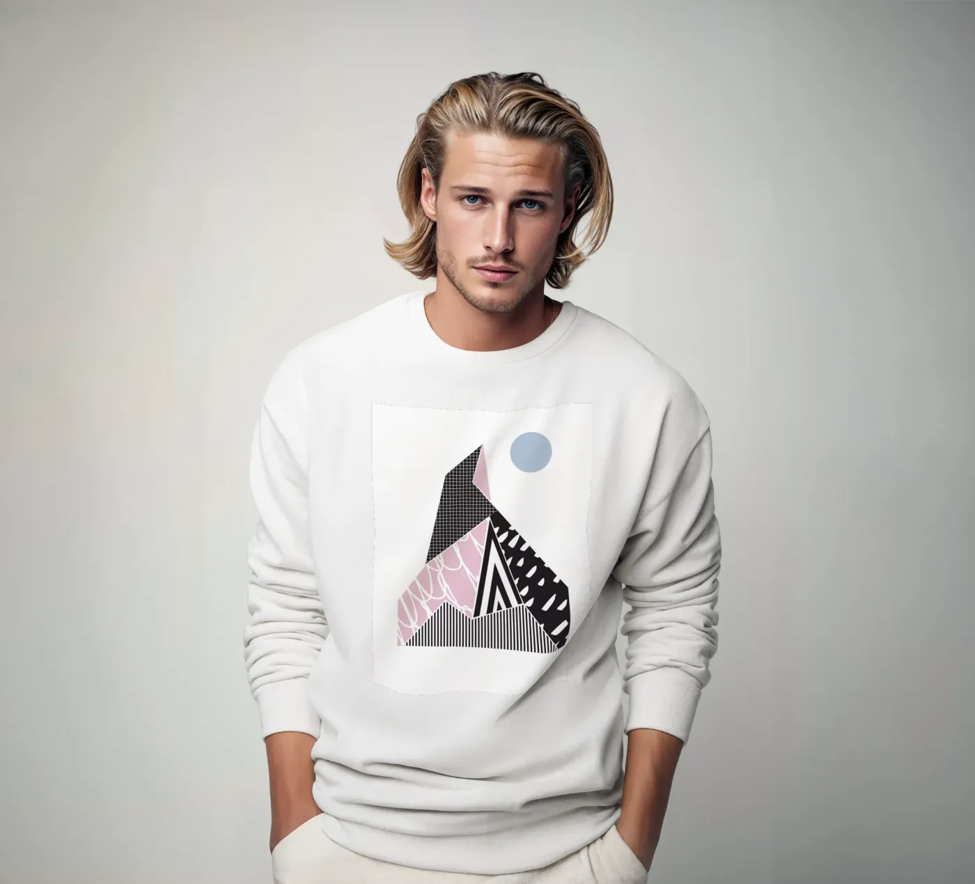 Geometric Pattern Mountain sweatshirt by Kim Hubball Studio