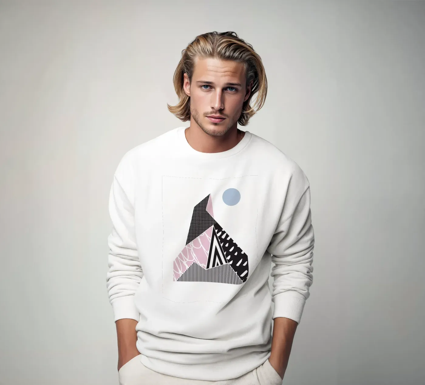 Geometric Pattern Mountain sweatshirt by Kim Hubball Studio