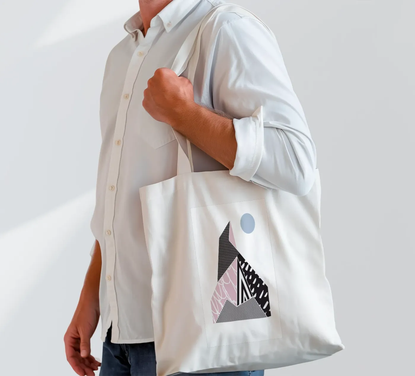Geometric Pattern Mountain tote bag by Kim Hubball Studio