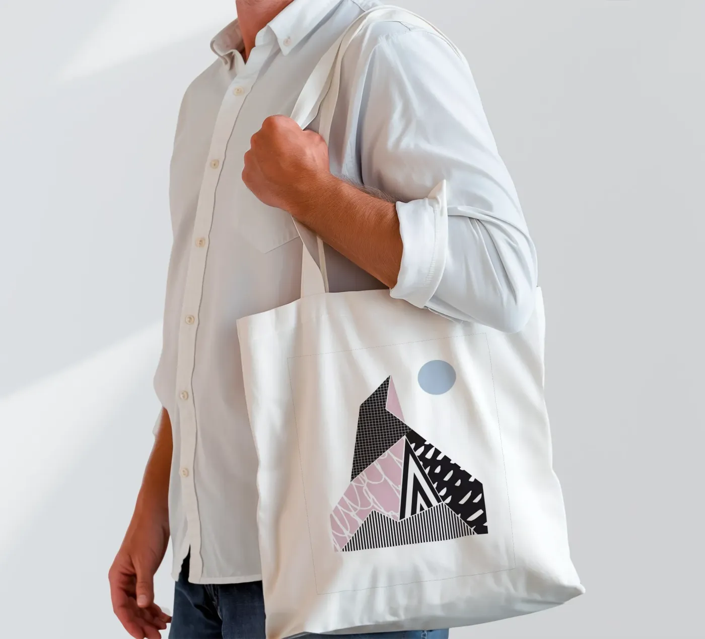 Geometric Pattern Mountain tote bag by Kim Hubball Studio