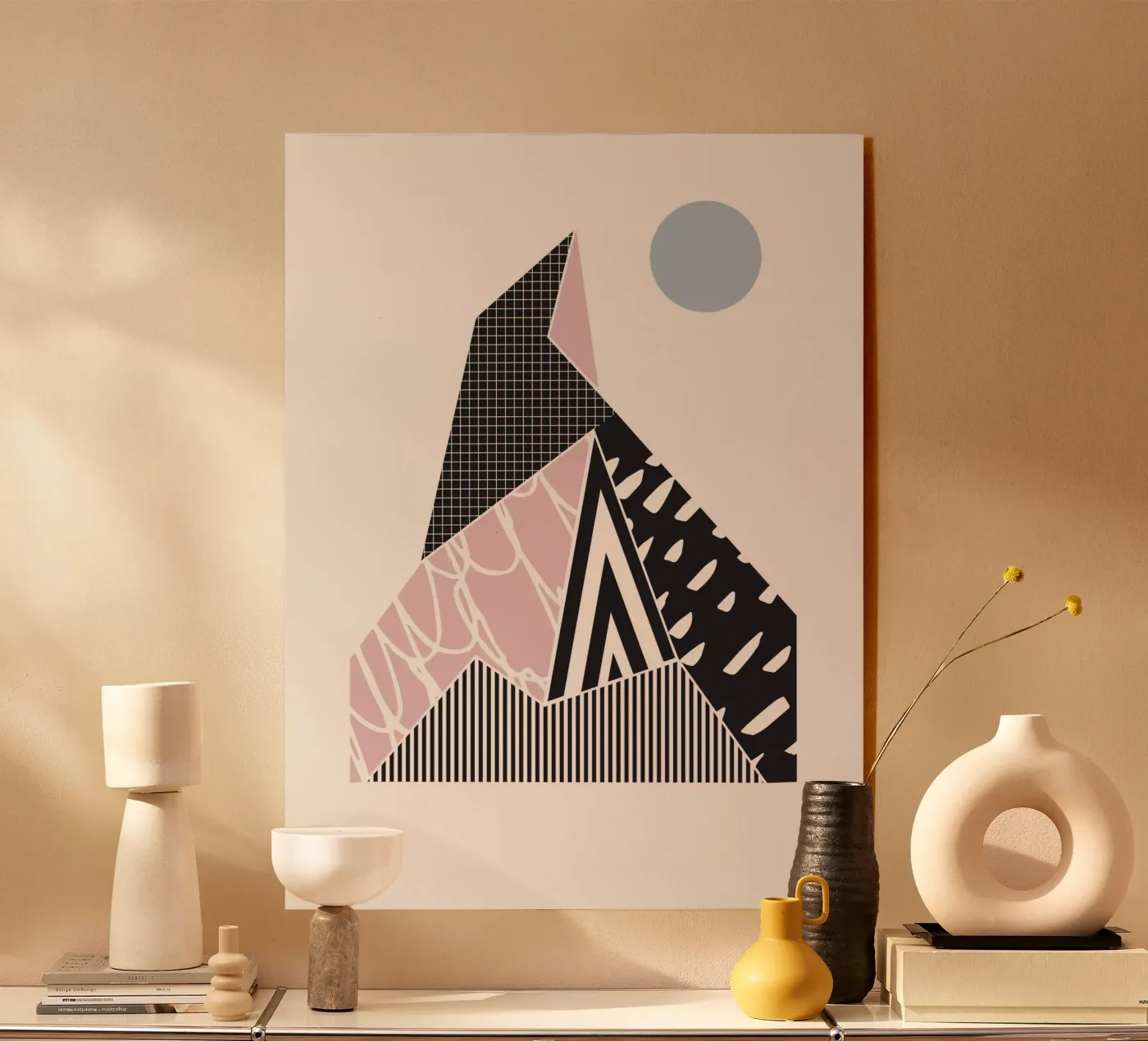 Geometric Pattern Mountain acrylic glass by Kim Hubball Studio