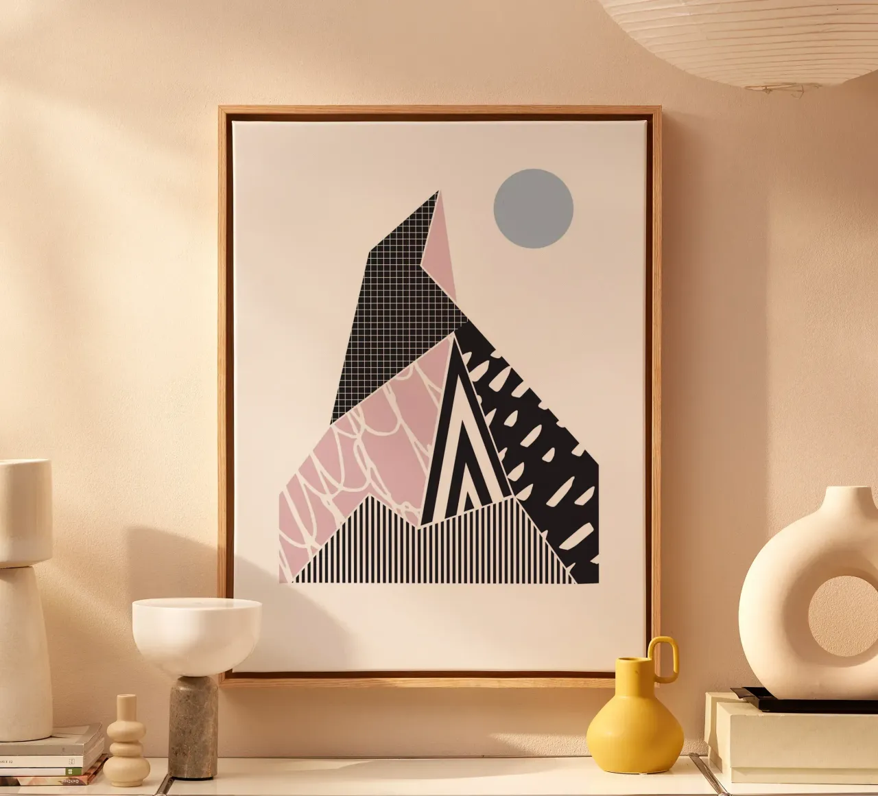 Geometric Pattern Mountain tela da Kim Hubball Studio