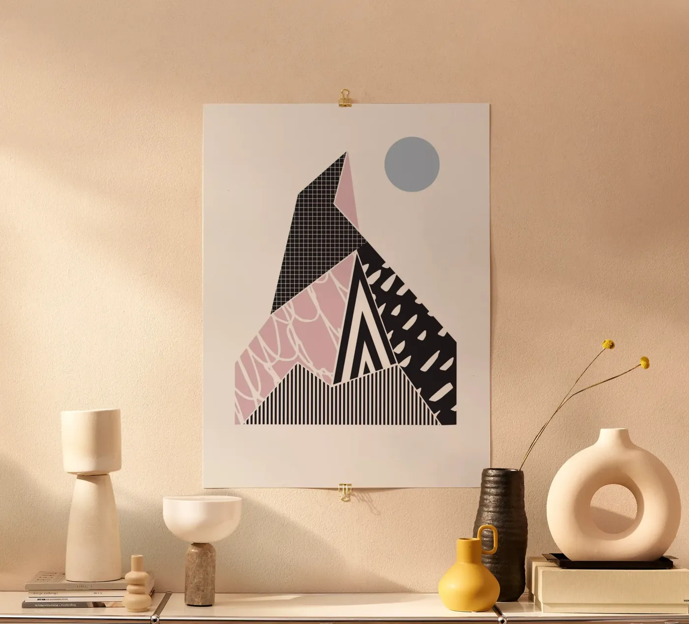 Geometric Pattern Mountain poster de Kim Hubball Studio