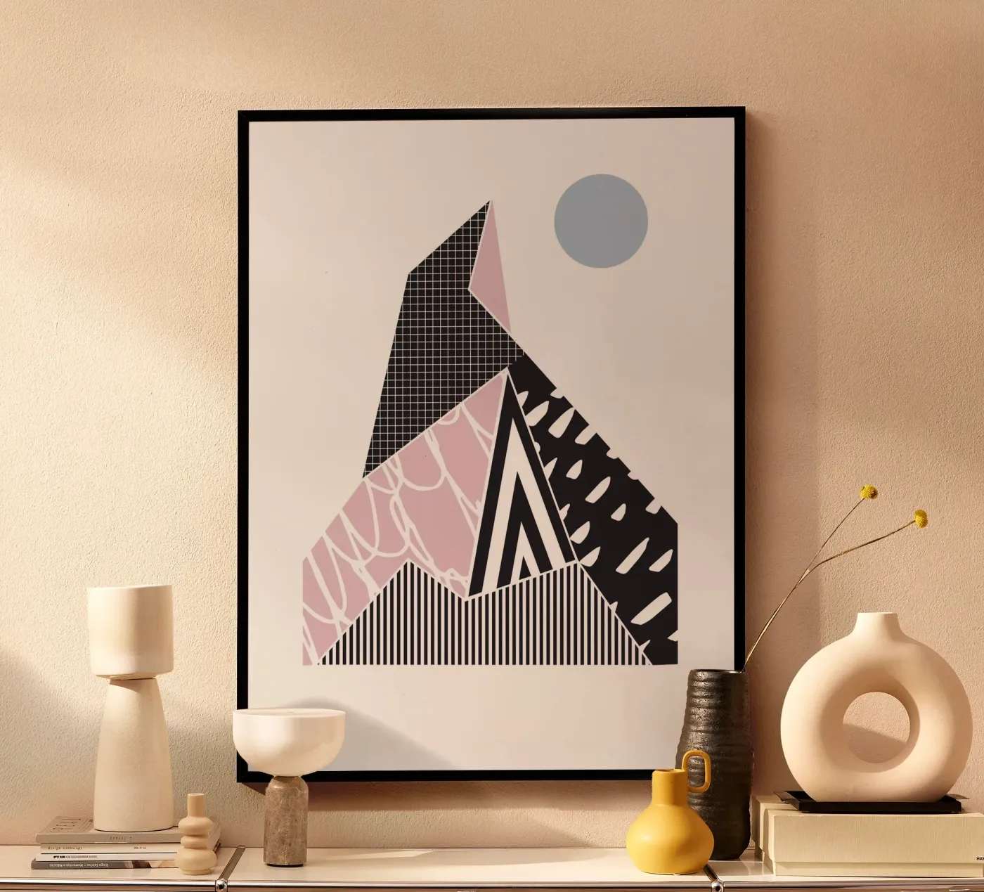 Geometric Pattern Mountain poster de Kim Hubball Studio