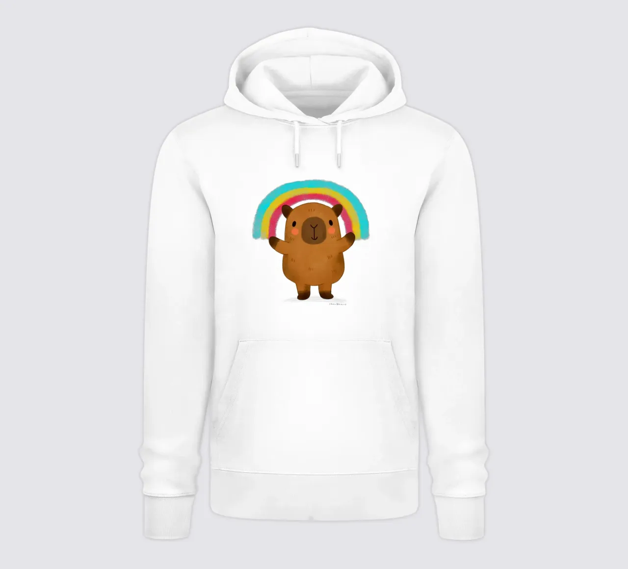 Capibara con arcobaleno felpa con cappuccio da julianamotzko
