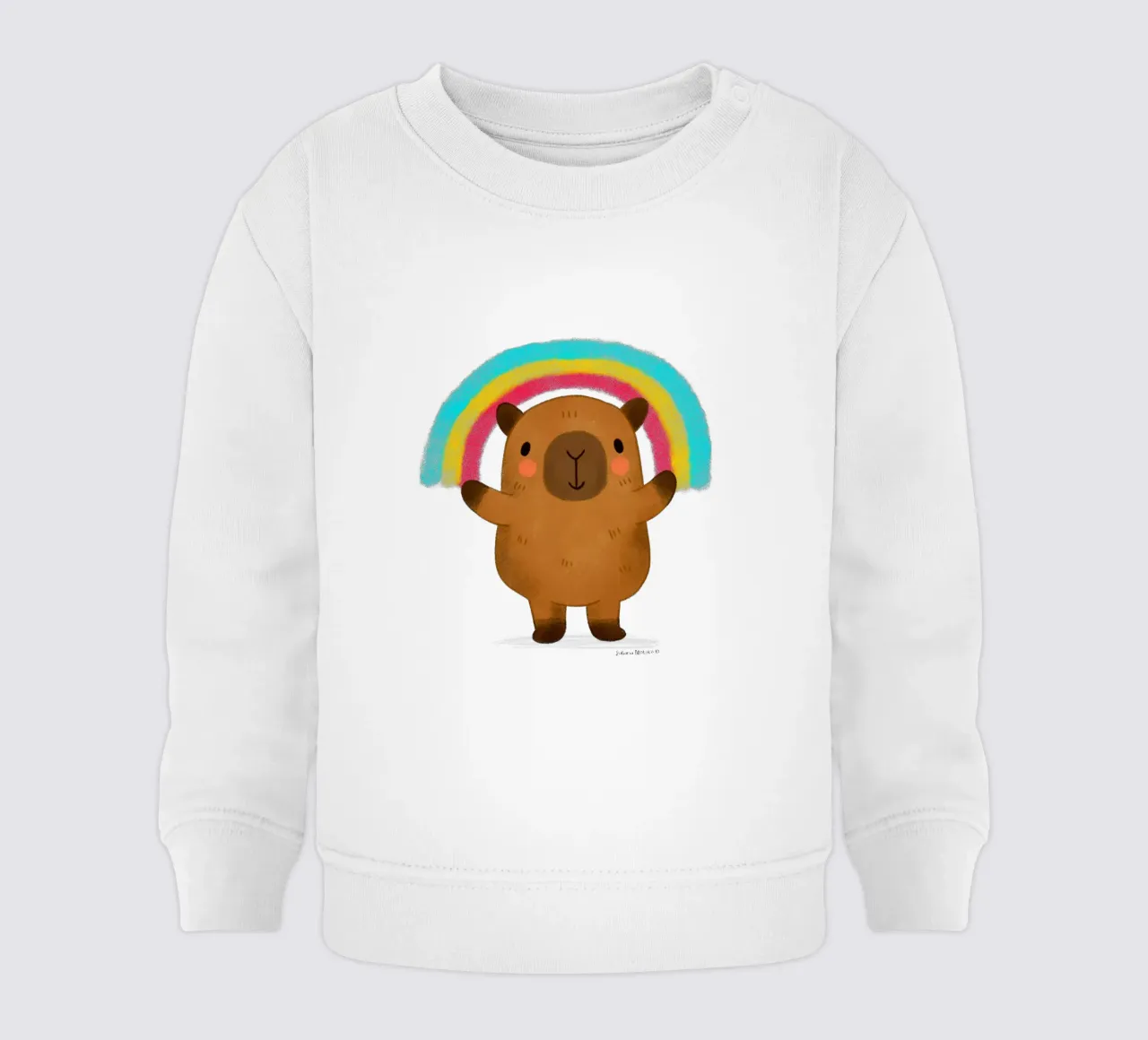 Capibara con arcobaleno felpa neonato da julianamotzko