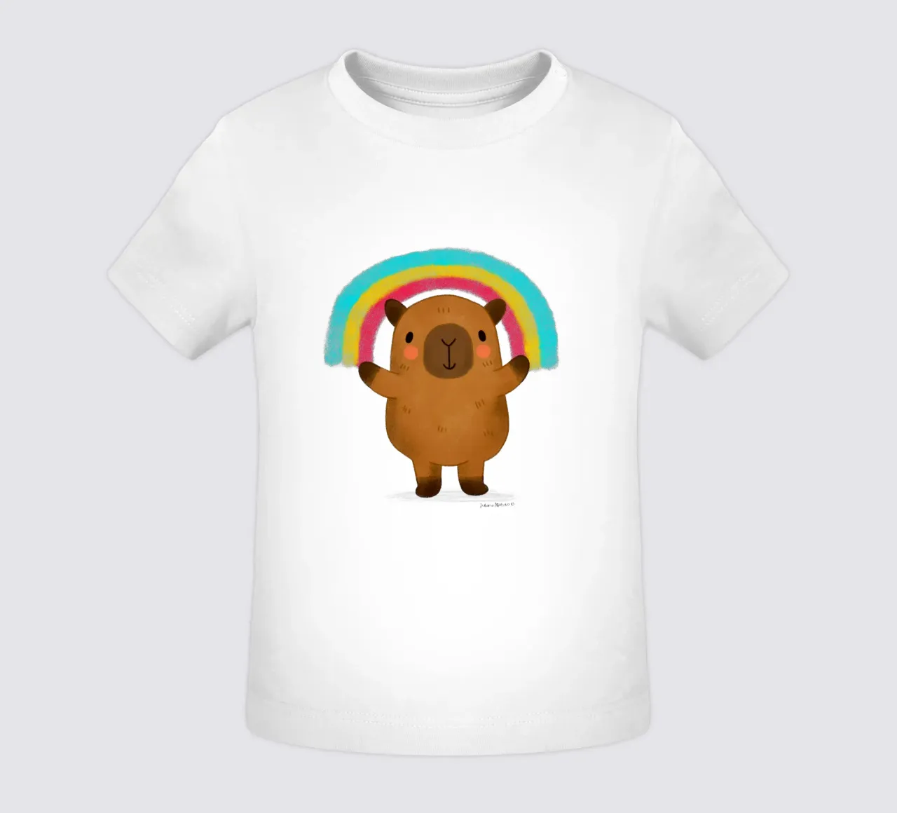 Capibara con arcobaleno maglietta neonato da julianamotzko