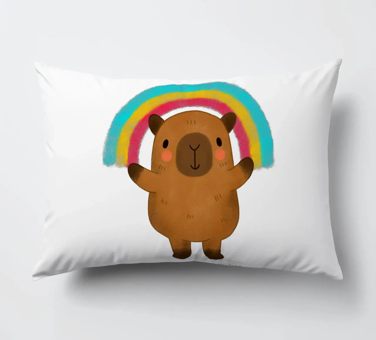 Capibara con arcobaleno cuscino da julianamotzko
