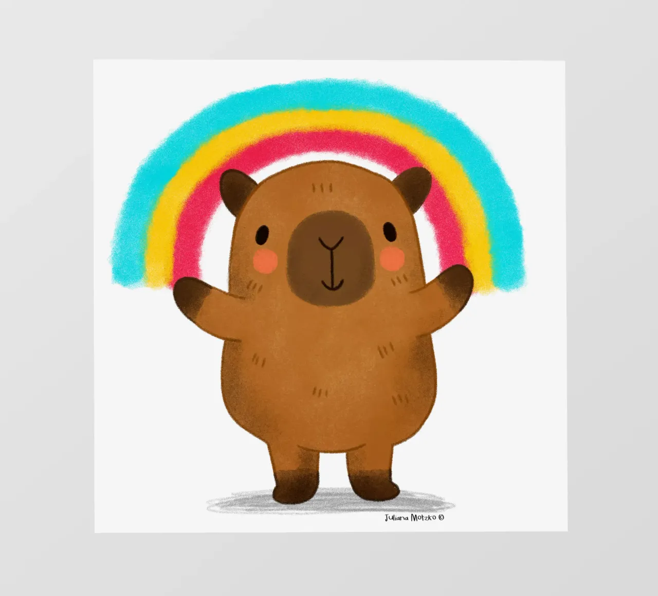 Capibara con arcobaleno telo in pvc da julianamotzko