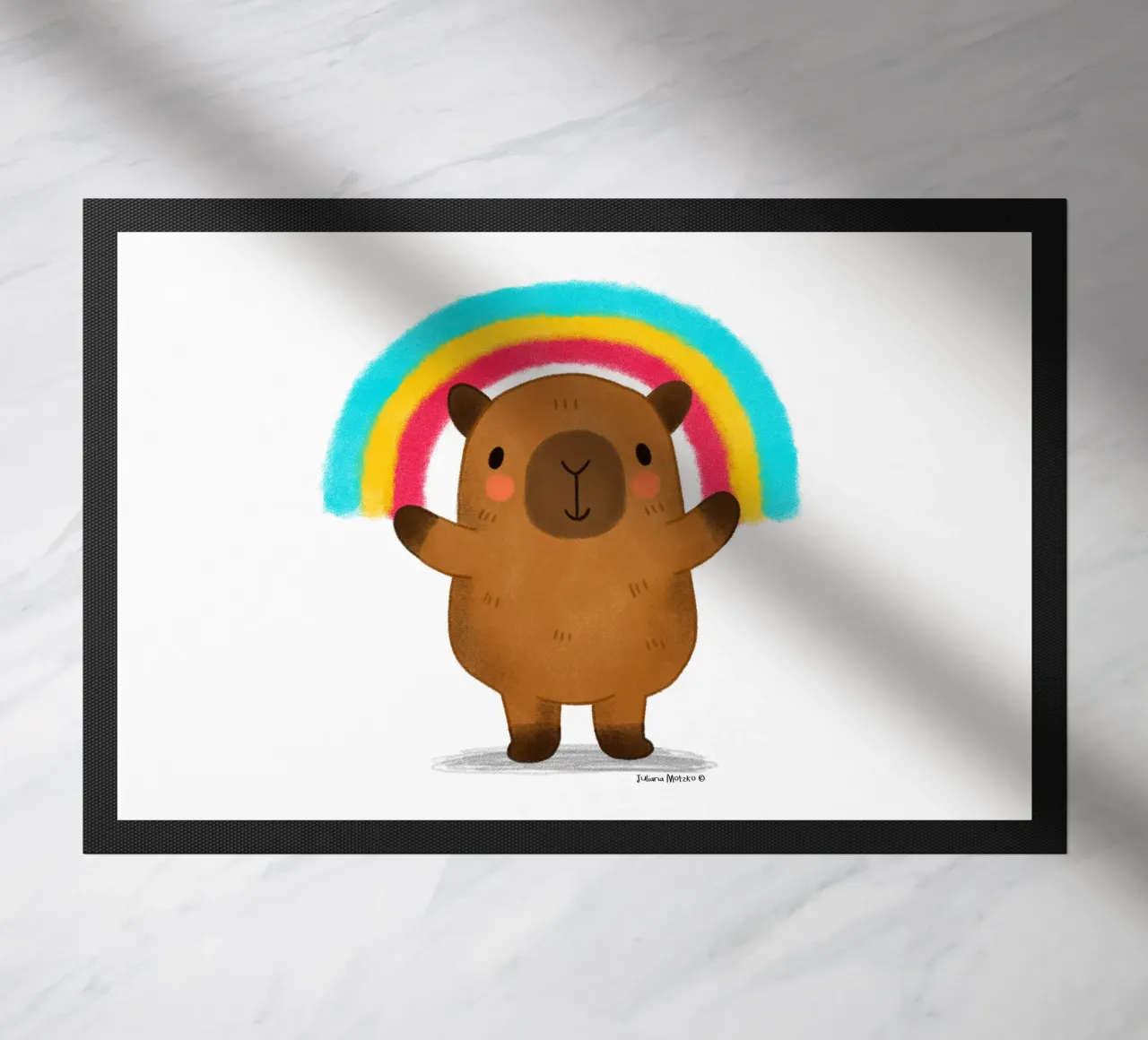 Capibara con arcobaleno zerbino da julianamotzko