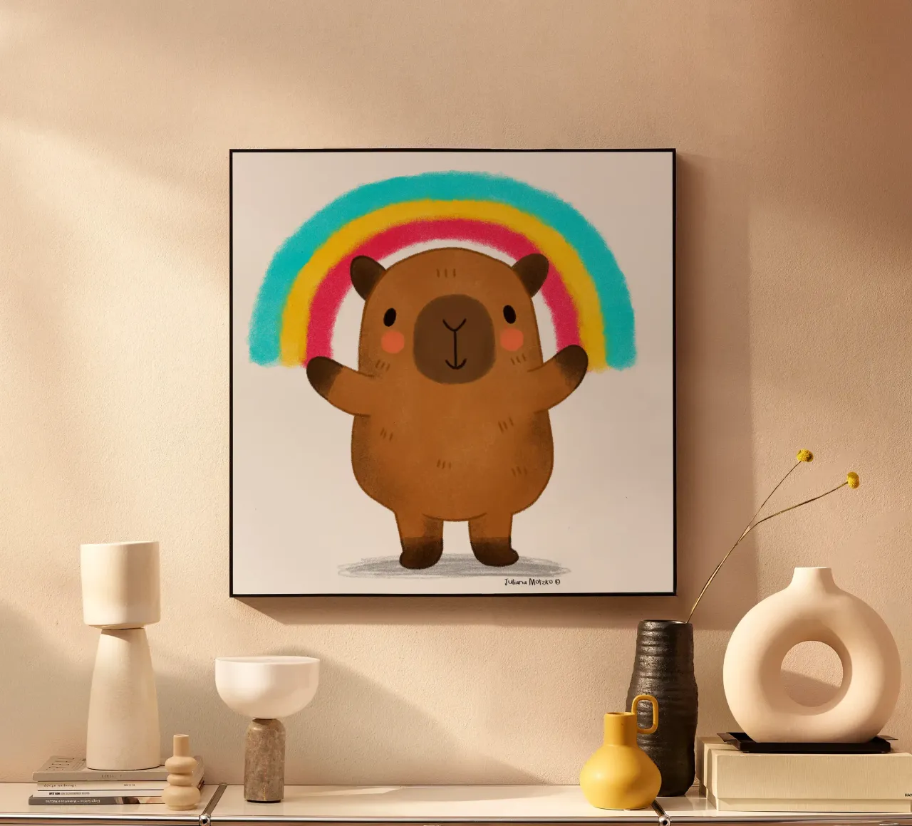 Capibara con arcobaleno plexiglass da julianamotzko