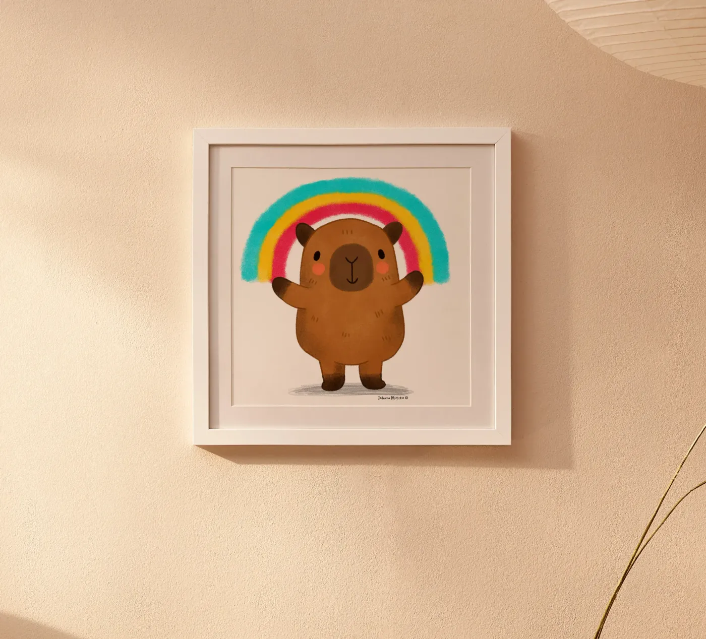 Capibara con arcobaleno poster da julianamotzko