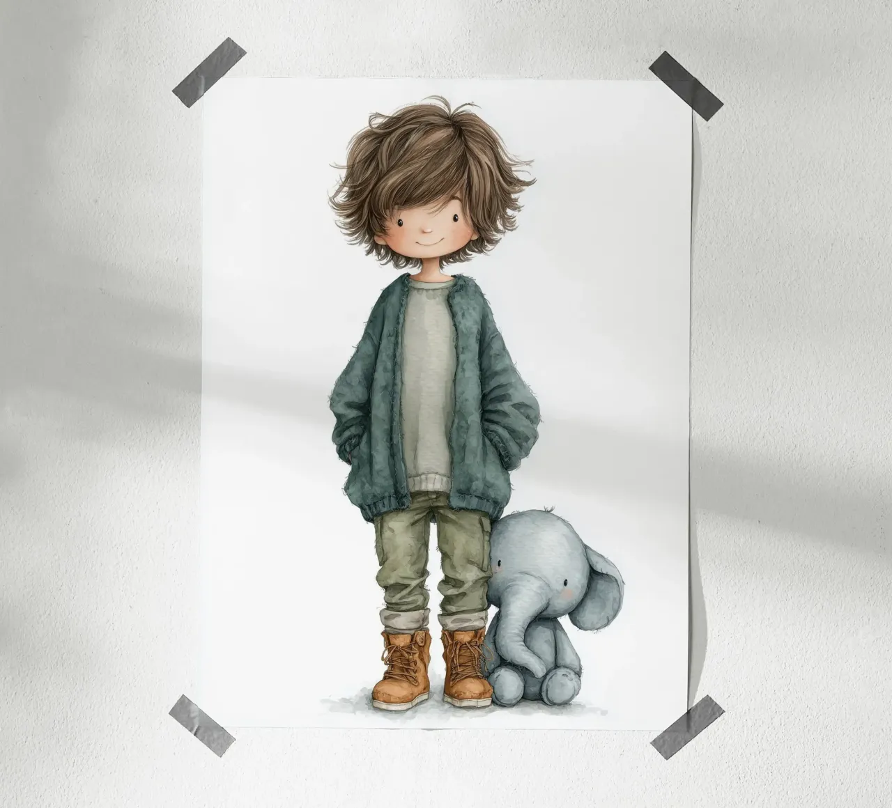 Poster per la cameretta di un ragazzo con elefante carta hahnemühle da Kid’s Dream