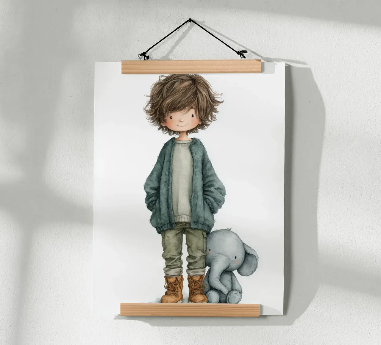 Poster per la cameretta di un ragazzo con elefante carta hahnemühle da Kid’s Dream