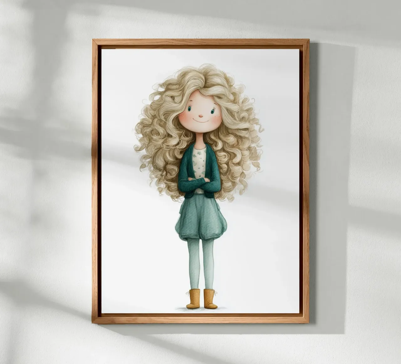 Poster per la camera da letto di una ragazza con i capelli ricci alluminio dibond da Kid’s Dream