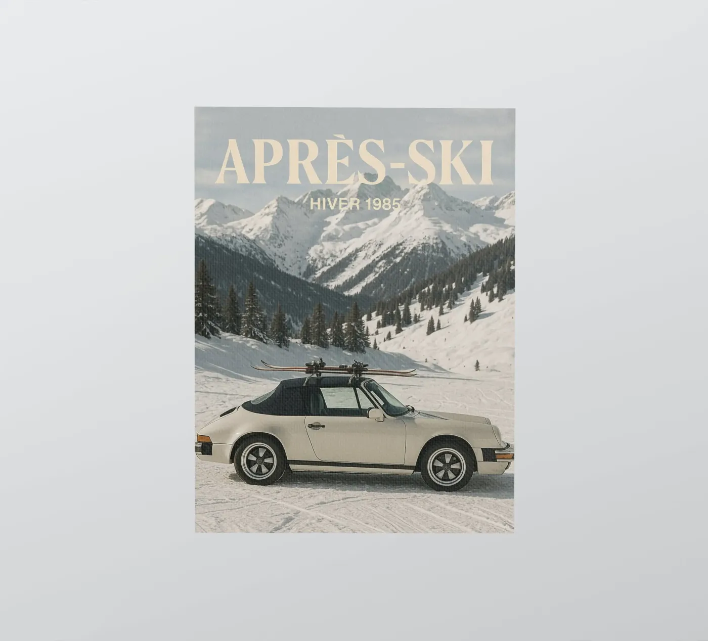 Vintage Après-Ski Alpine Mountains Classic Car adesivo da Dagmar Pels
