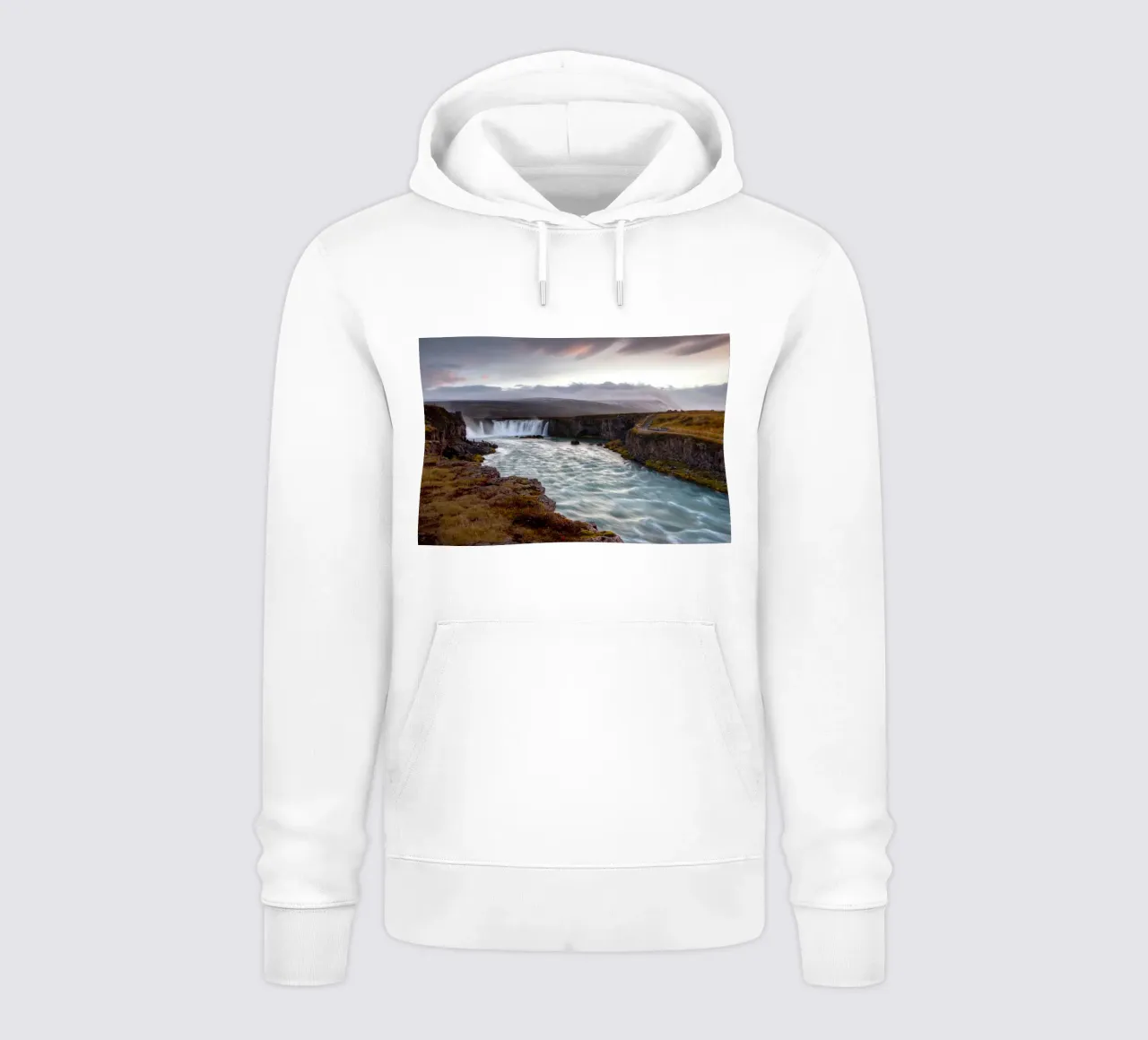 Scenic Goðafoss Waterfall felpa con cappuccio da Fjöllart