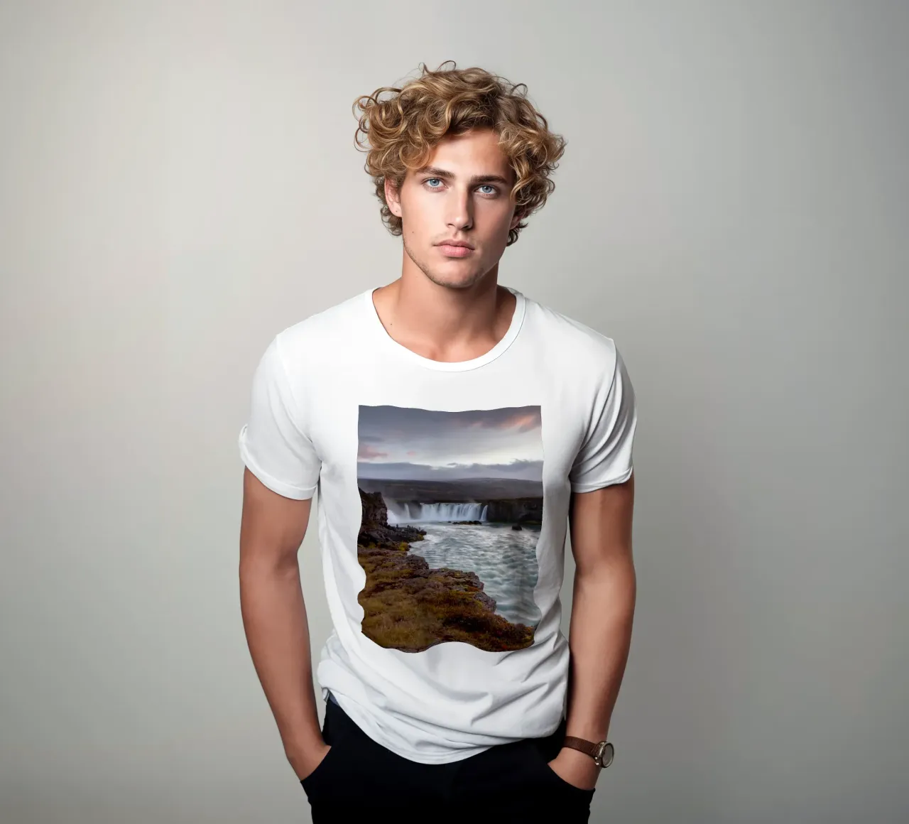 Scenic Goðafoss Waterfall t-shirt da Fjöllart