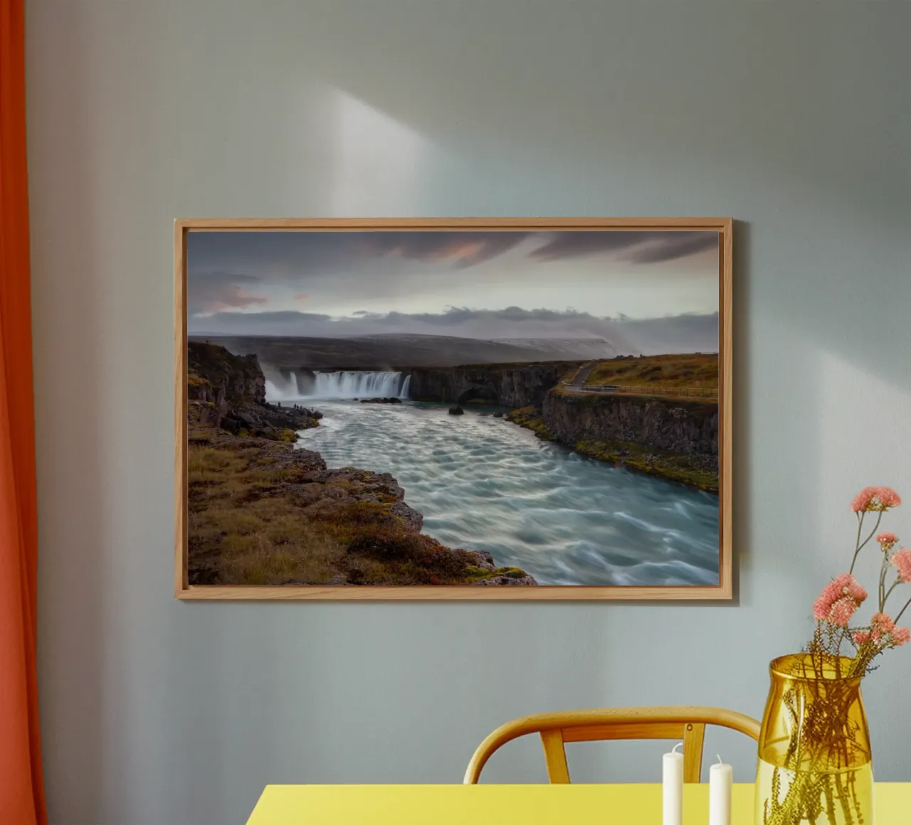 Scenic Goðafoss Waterfall alluminio dibond da Fjöllart