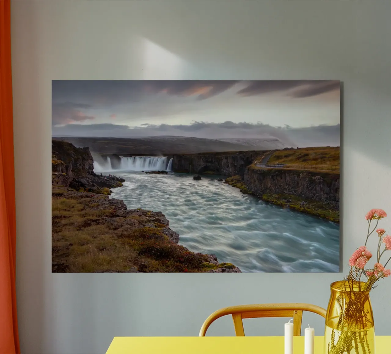 Scenic Goðafoss Waterfall alluminio dibond da Fjöllart