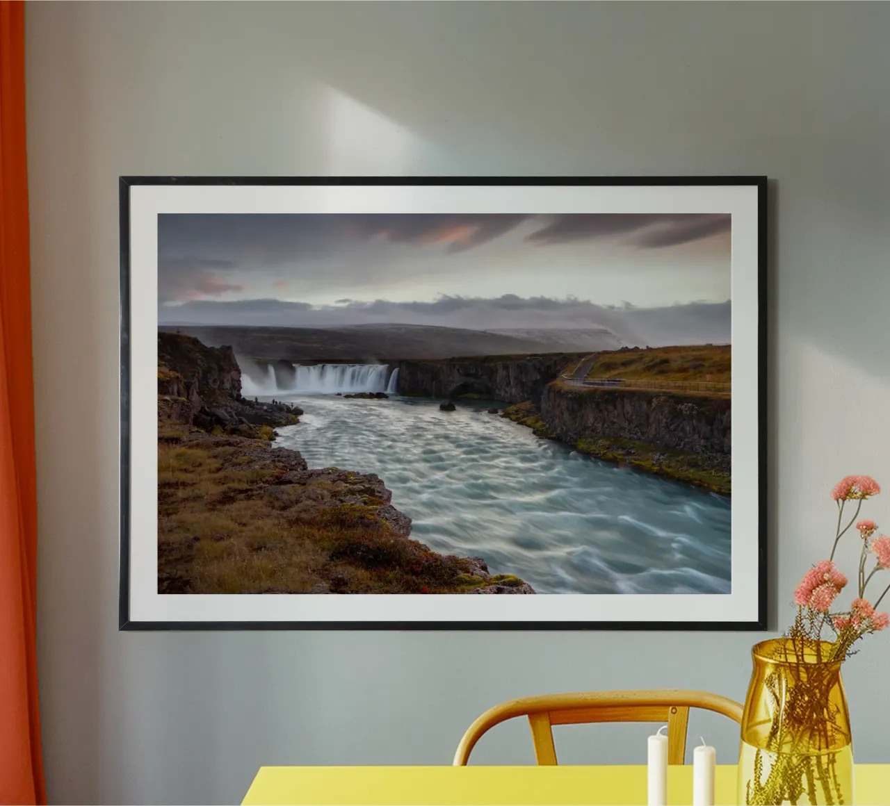 Scenic Goðafoss Waterfall carta hahnemühle da Fjöllart