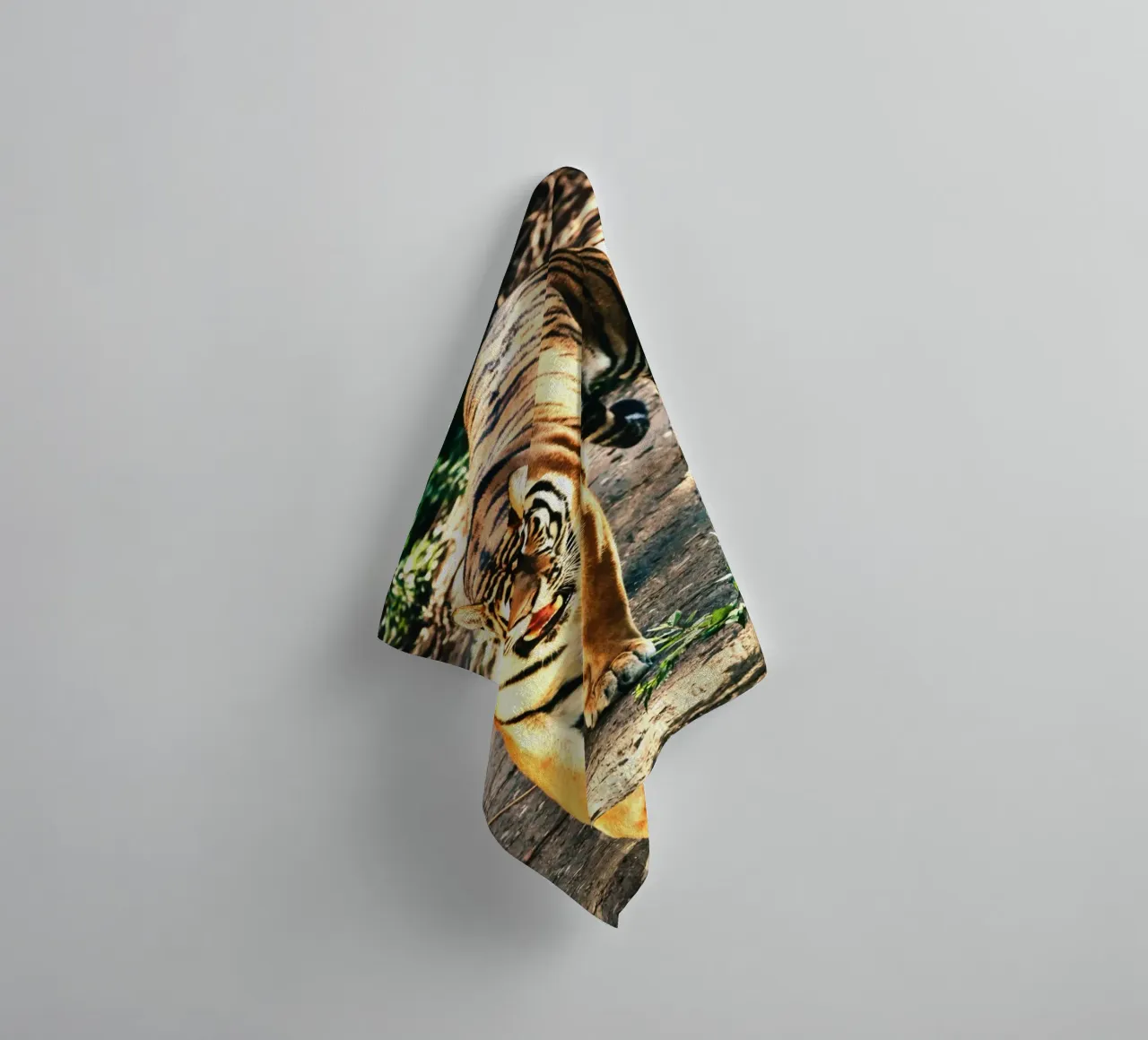 Brave as a tiger, conquer all challenges towel by Nature's Palette