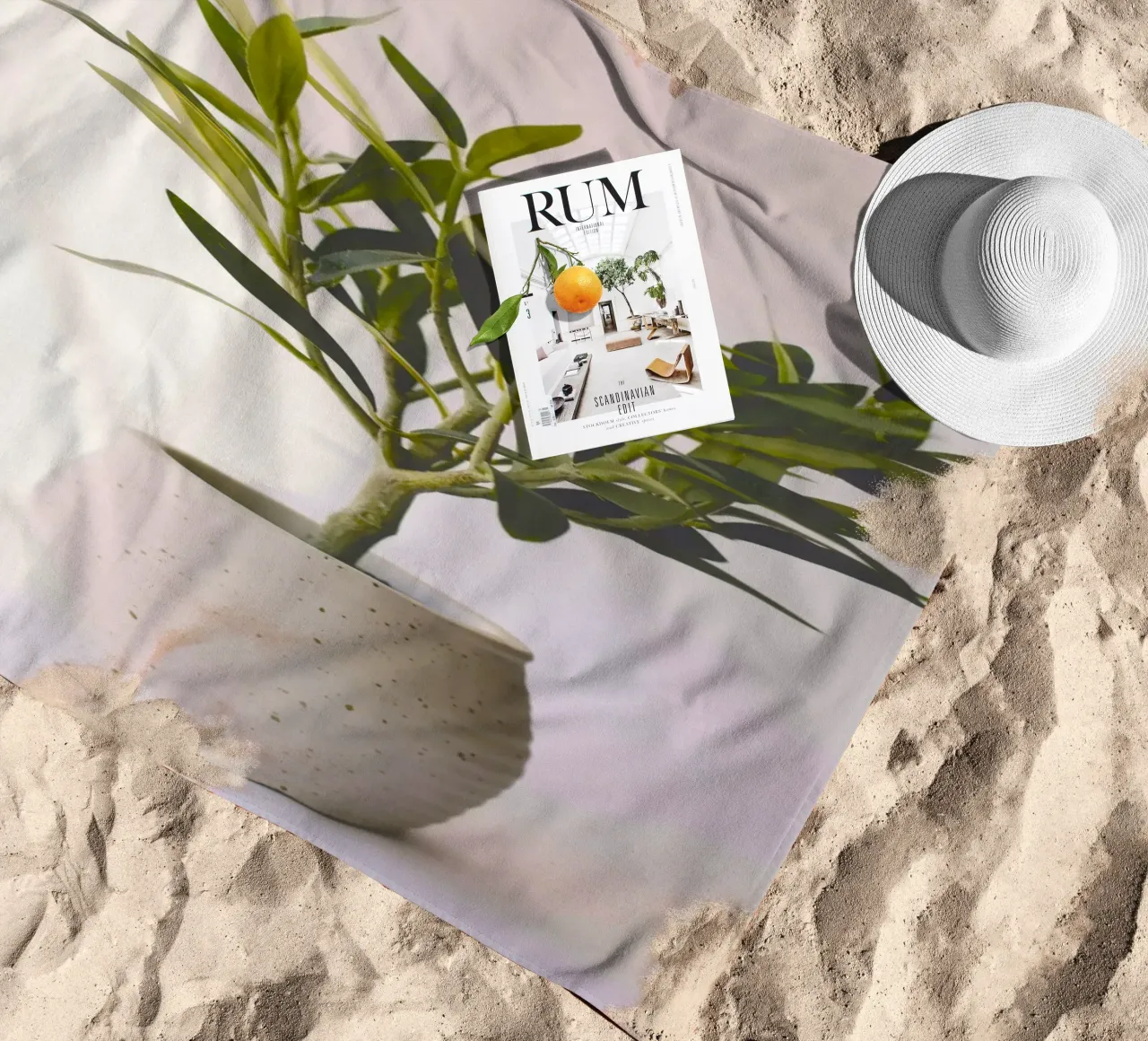 Vaso di ulivo - simbolo di pace e prosperità telo mare da Nature's Palette