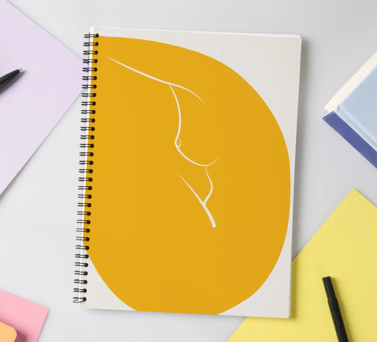 Figuratif en jaune 03 carnet à spirale de Little Dean