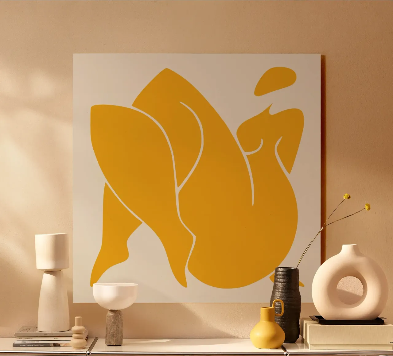 Figuratif en jaune 06 plexiglas de Little Dean