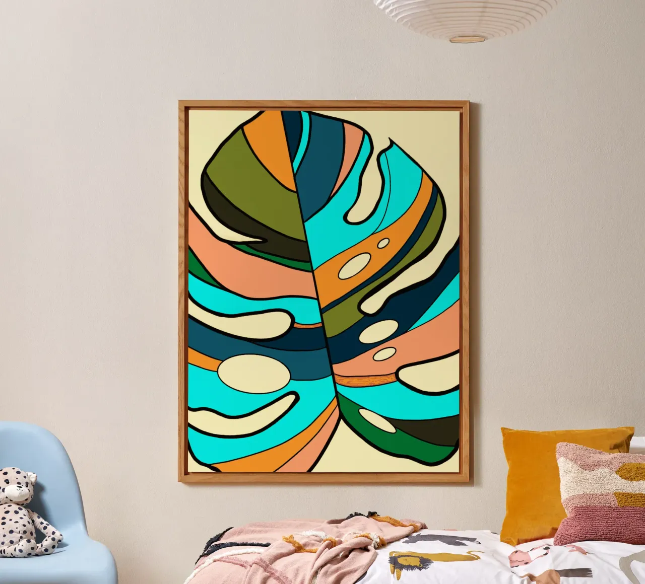 Monstera colorata 02 alluminio dibond da Little Dean