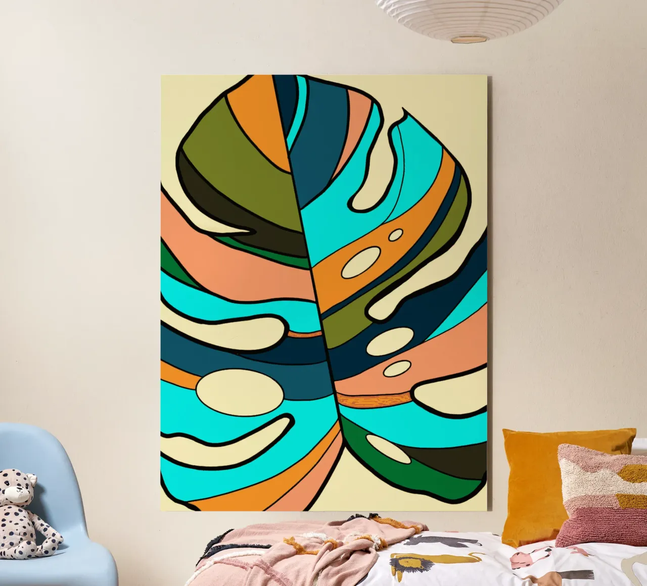 Monstera colorata 02 alluminio dibond da Little Dean