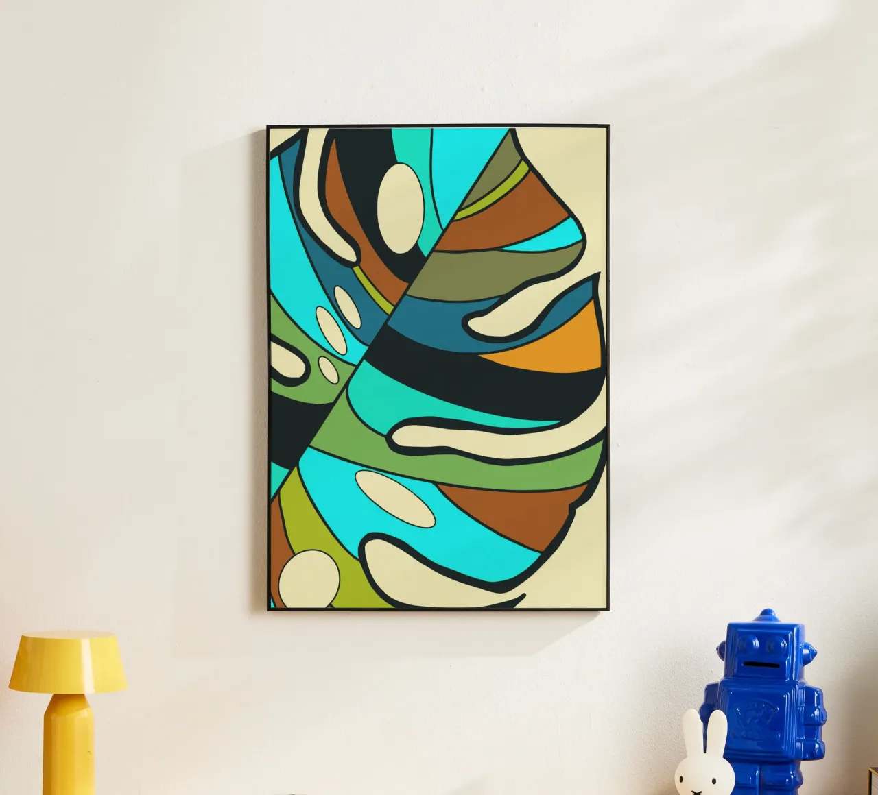 Monstera colorata 03 alluminio dibond da Little Dean