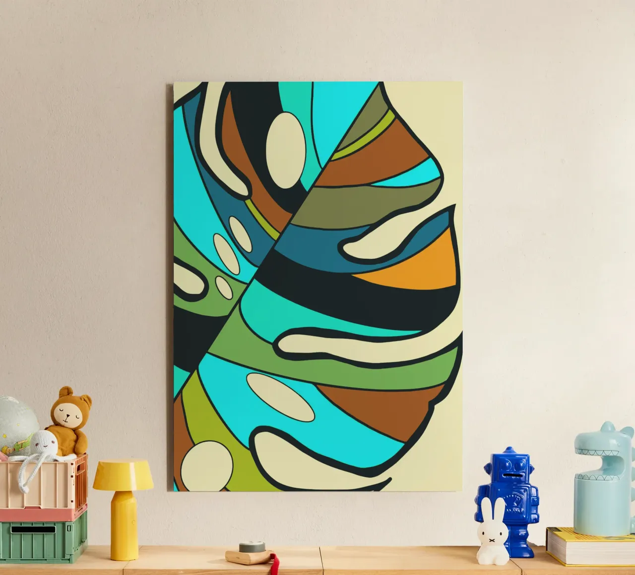 Monstera colorata 03 alluminio dibond da Little Dean