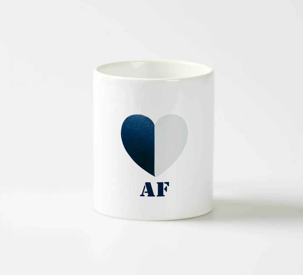 AF Cuore dipinto di blu e bianco tazza in ceramica da FABOArt